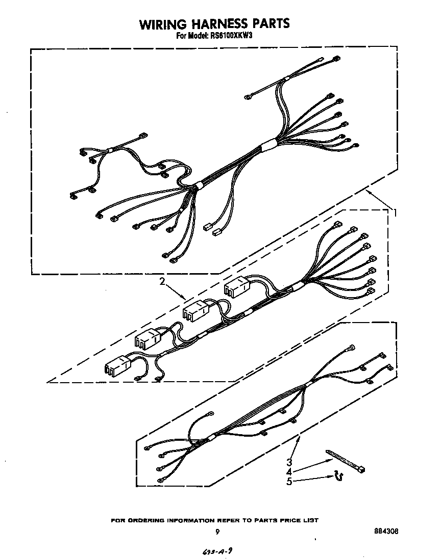 Whirlpool RS6100XKW3 wiring harness diagram