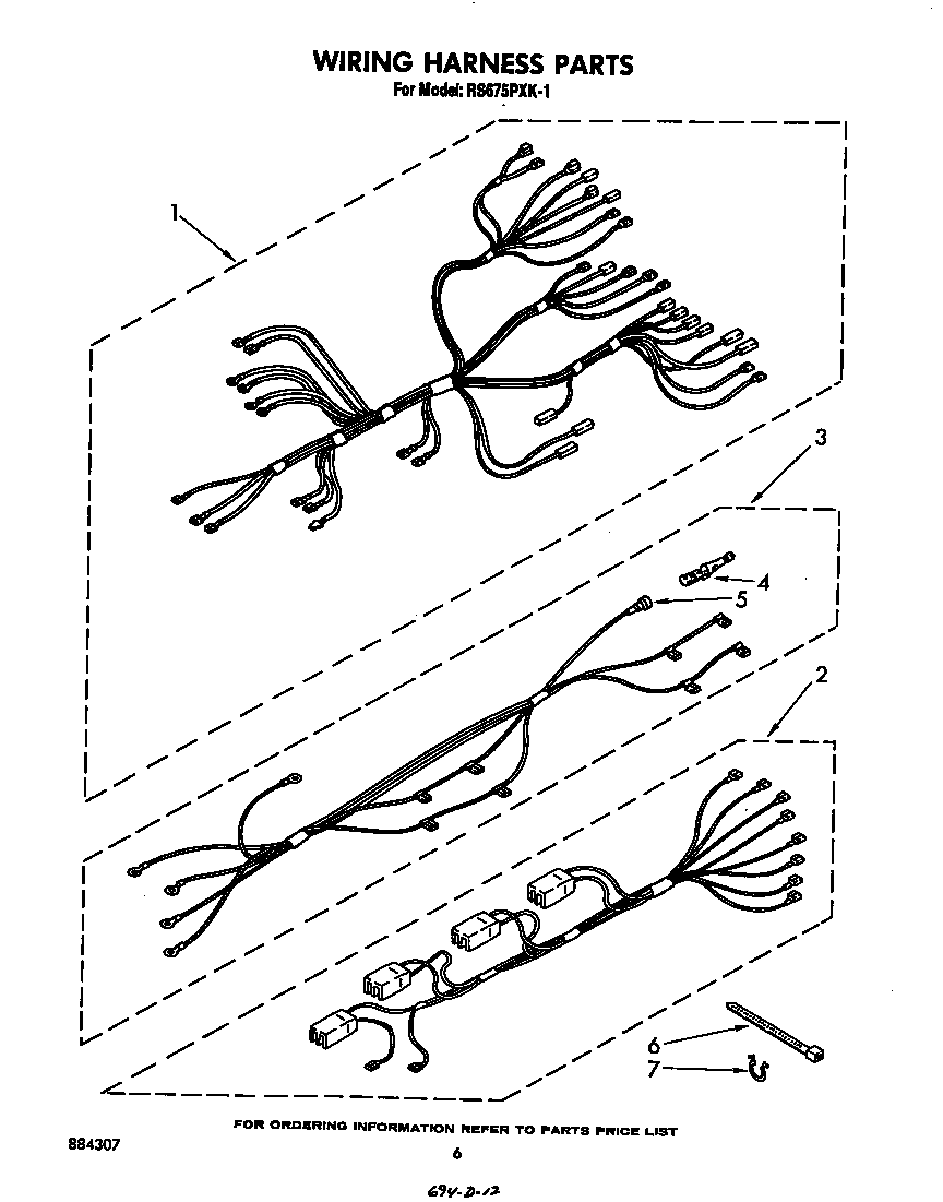 Whirlpool RS675PXK1 wiring harness diagram