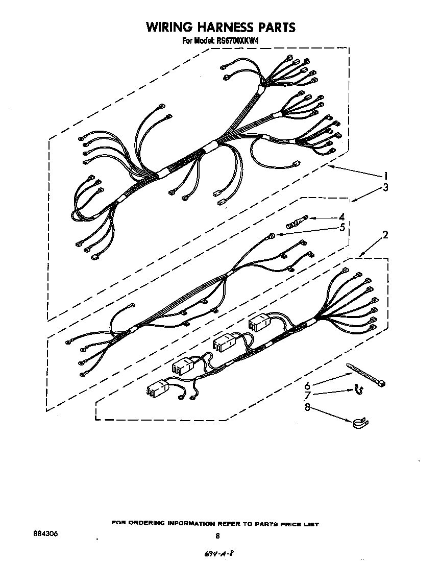 Whirlpool RS6700XKW4 wiring harness diagram
