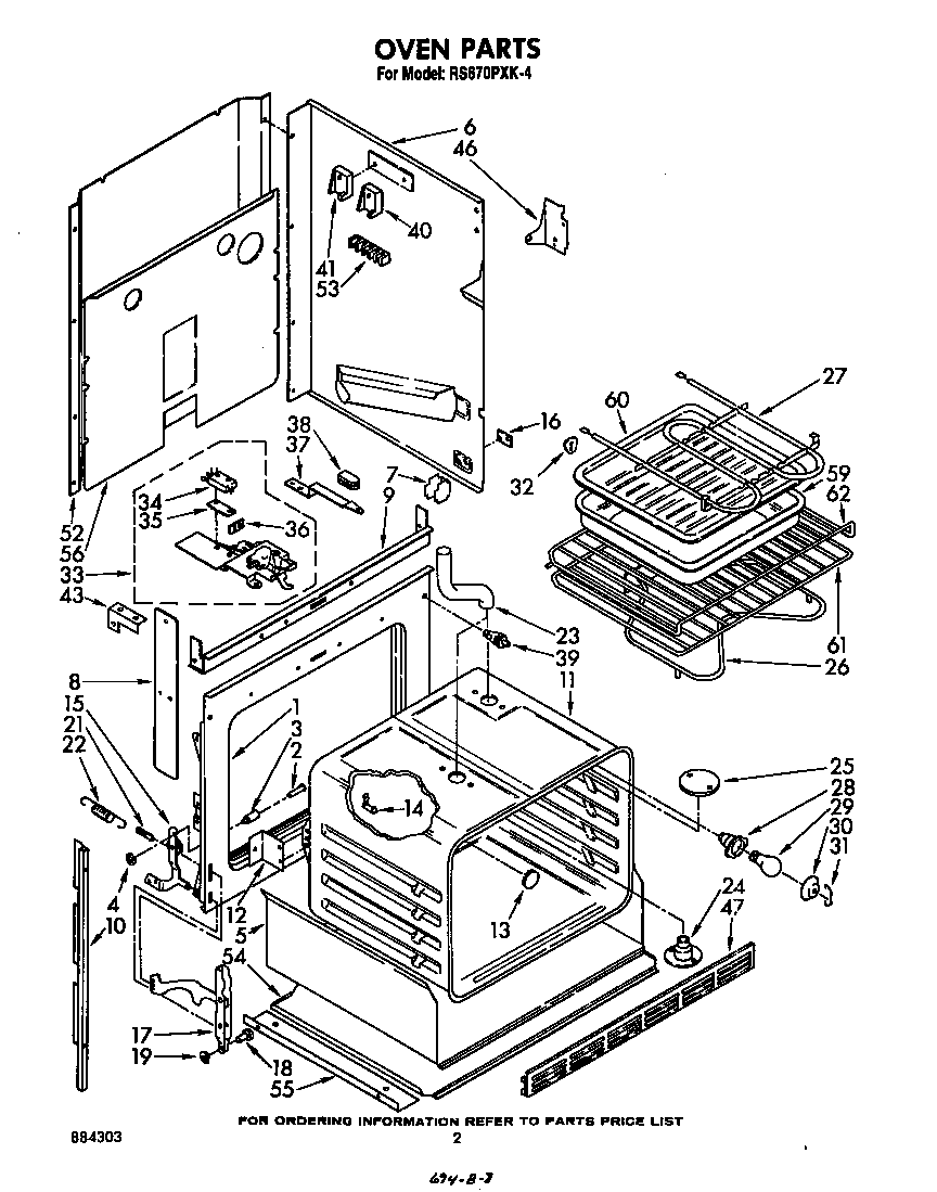 Whirlpool RS670PXK4 oven diagram