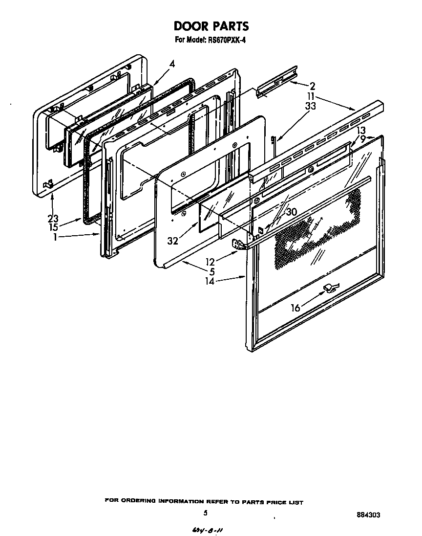 Whirlpool RS670PXK4 door diagram