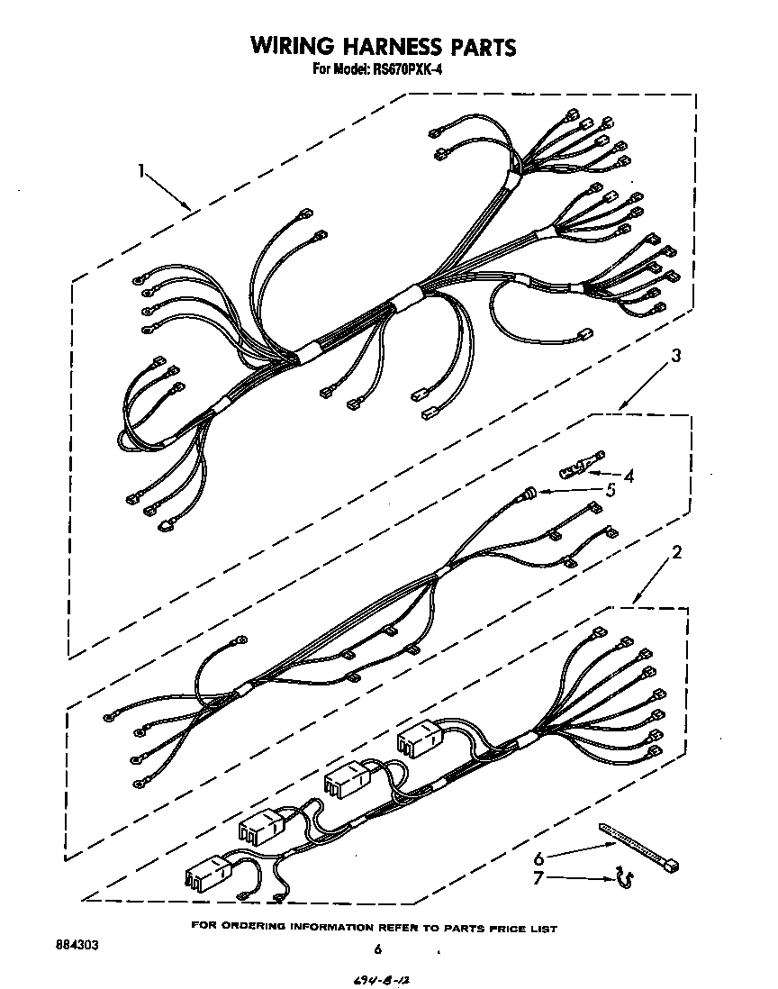 Whirlpool RS670PXK4 wiring harness diagram