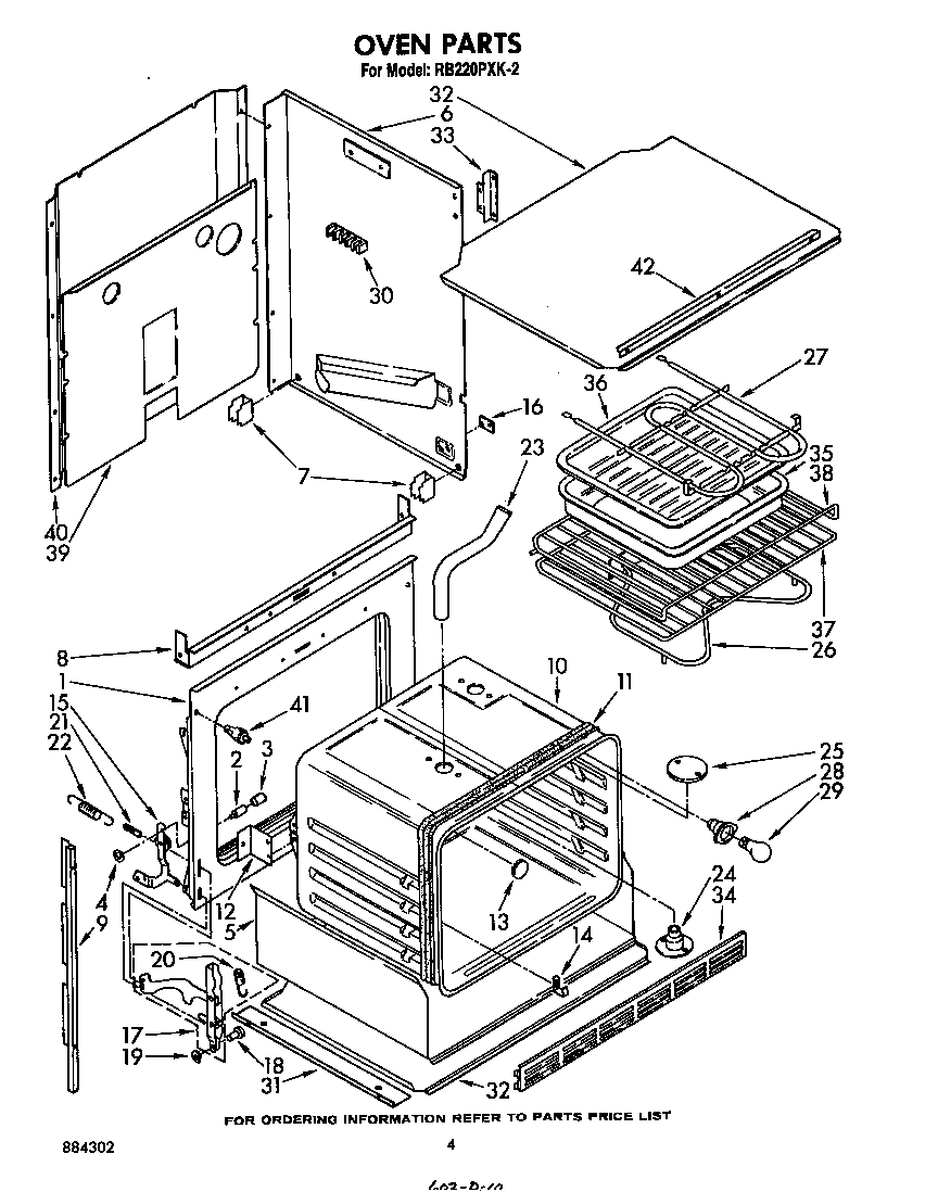 Whirlpool RB220PXK2 oven diagram