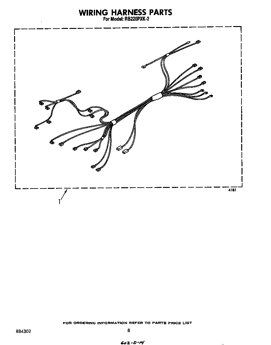 Whirlpool RB220PXK2 wiring harness diagram