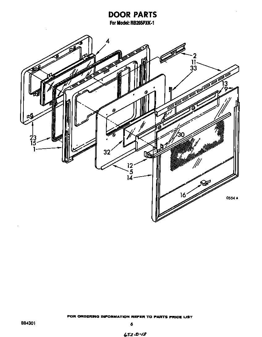 Whirlpool RB265PXK1 door diagram
