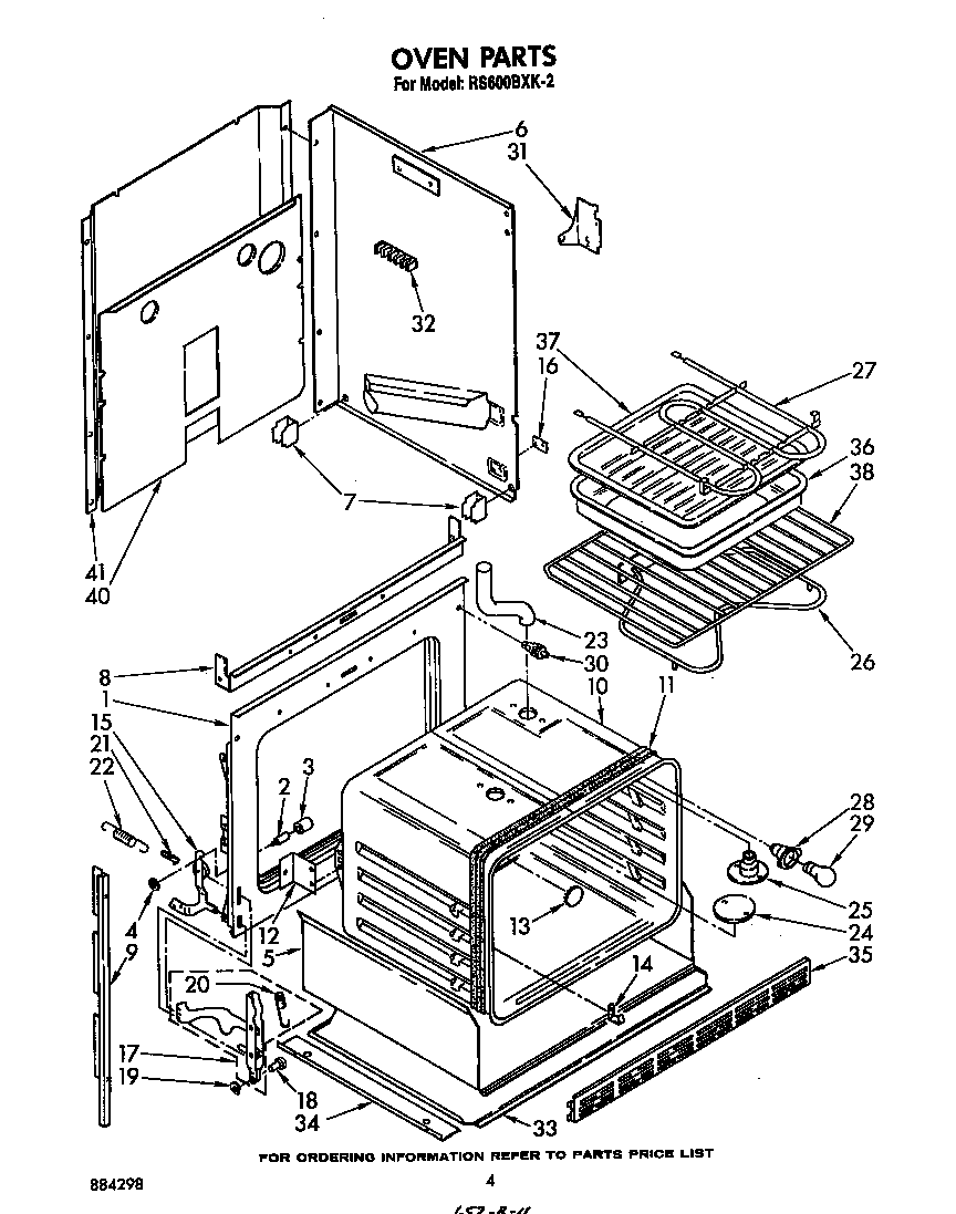 Whirlpool RS600BXK2 oven diagram