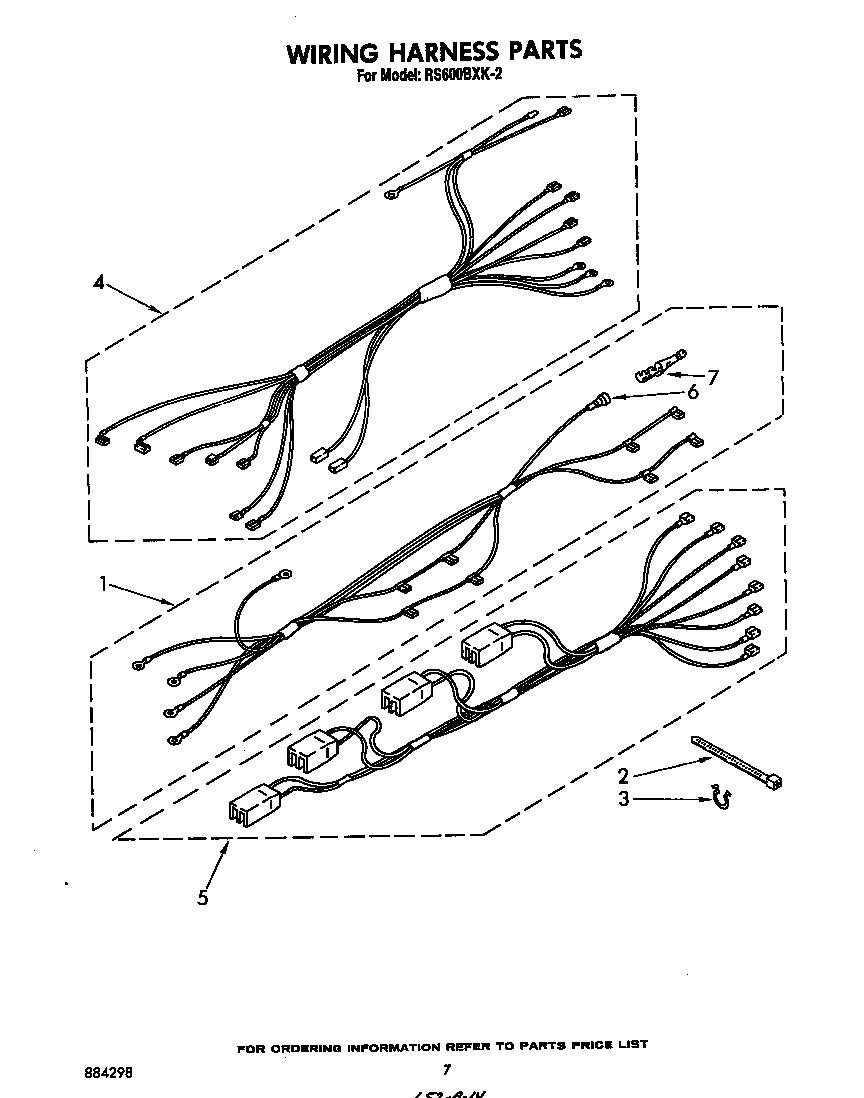 Whirlpool RS600BXK2 wiring harness diagram