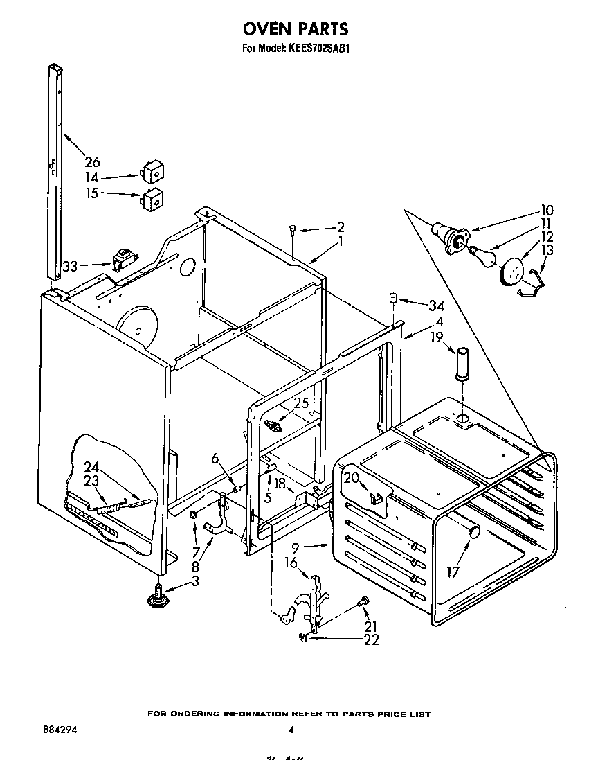 KitchenAid KEES702SWB1 oven diagram