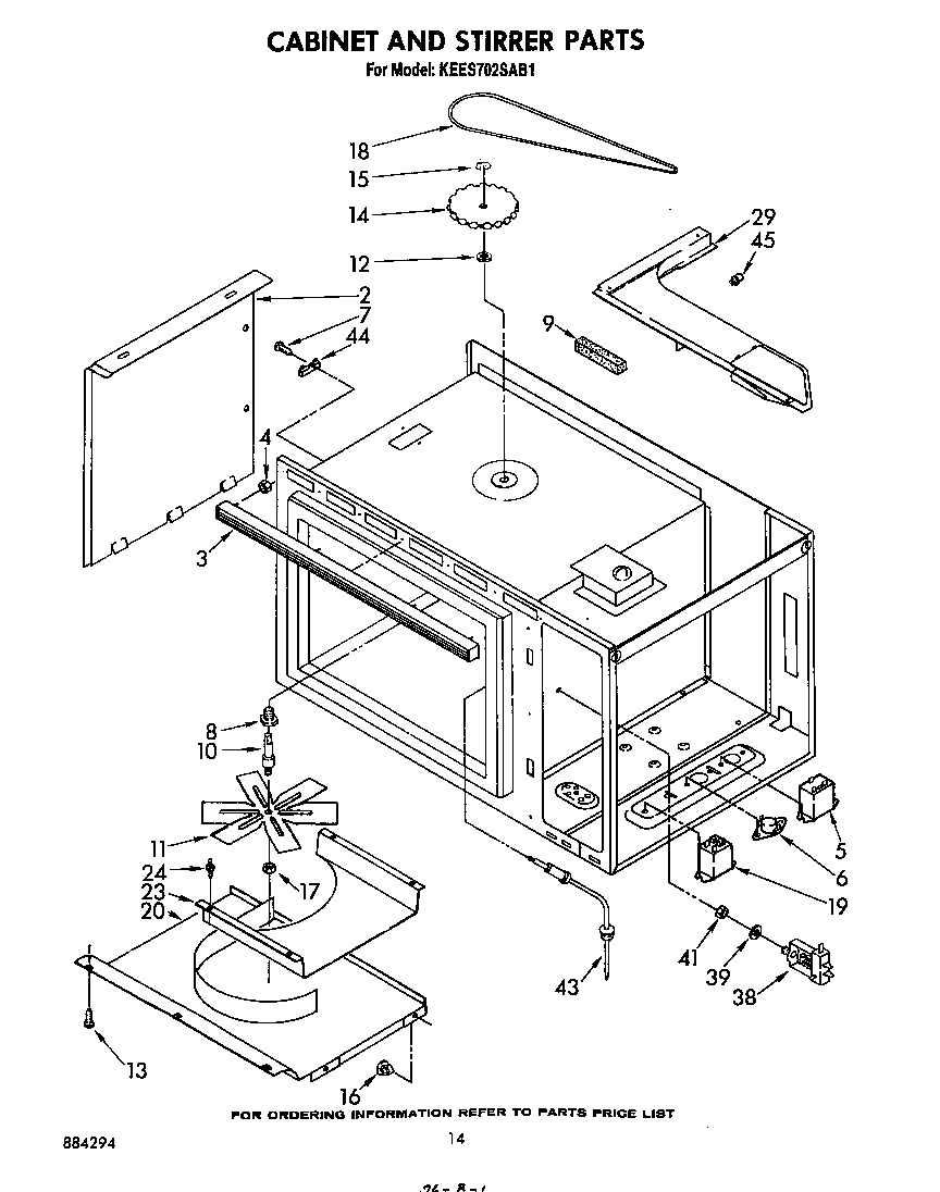 KitchenAid KEES702SWB1 cabinet and stirrer diagram