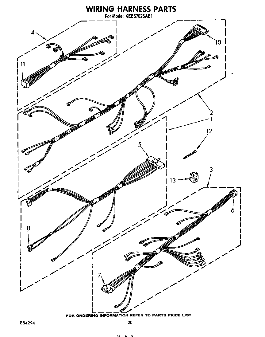 KitchenAid KEES702SWB1 wiring harness diagram