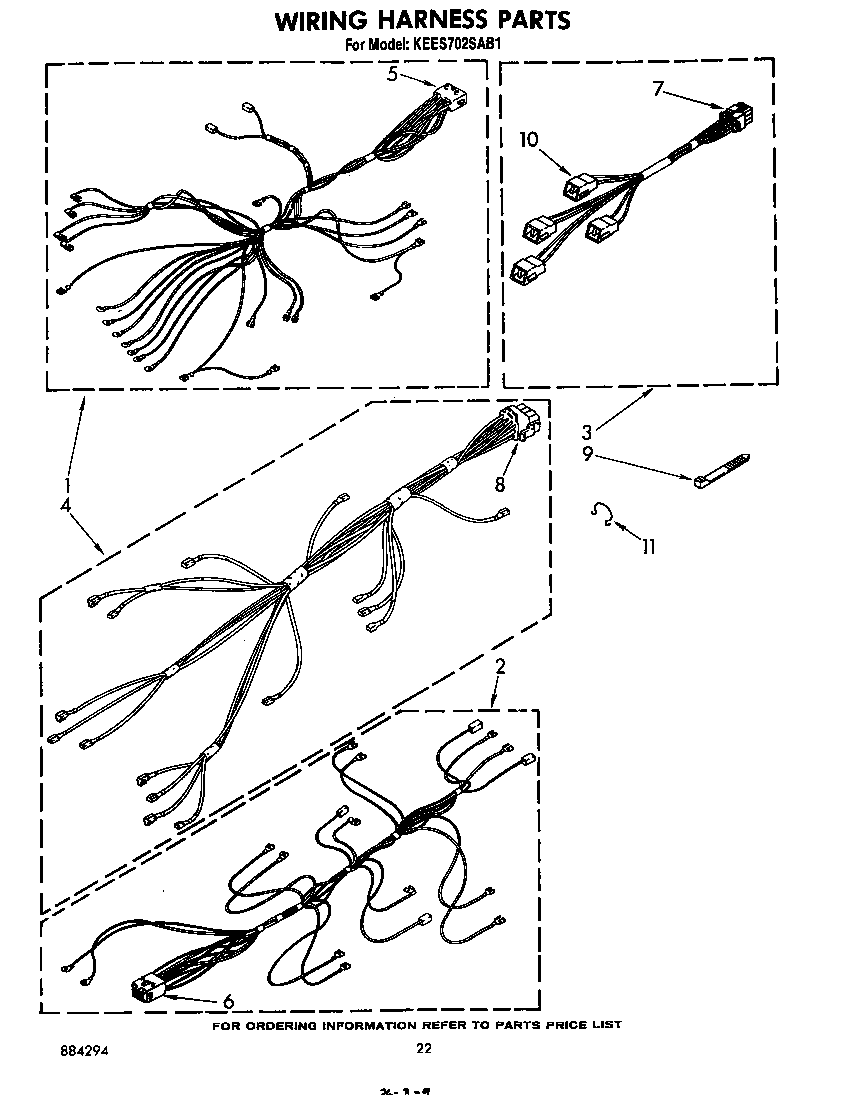 KitchenAid KEES702SWB1 wiring harness cont. diagram