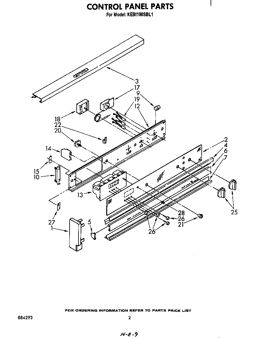 KitchenAid KEBI100SBL1 control panel diagram