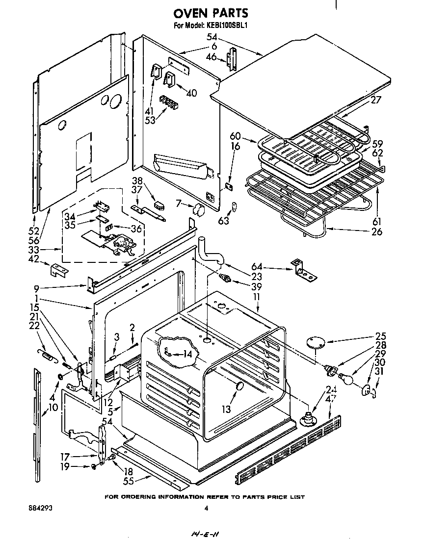 KitchenAid KEBI100SBL1 oven diagram