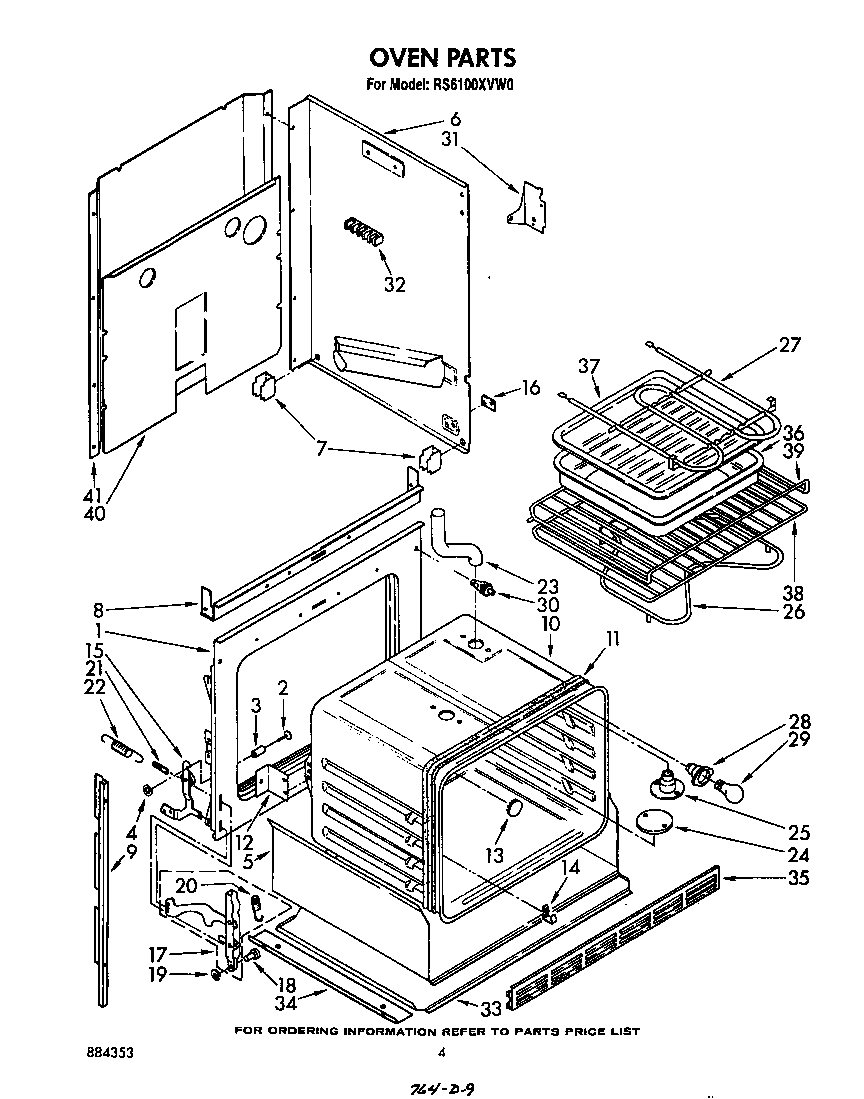 Whirlpool RS6100XVW0 oven diagram