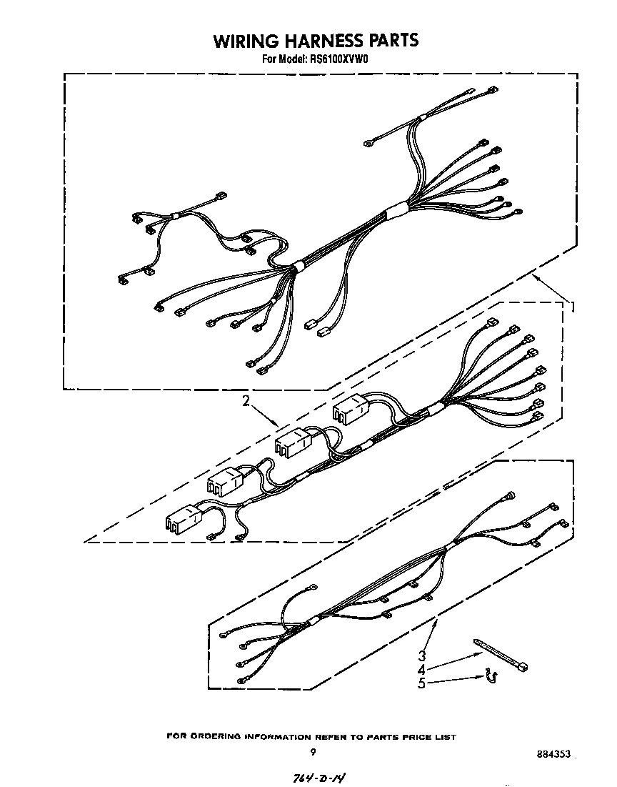 Whirlpool RS6100XVW0 wiring harness diagram