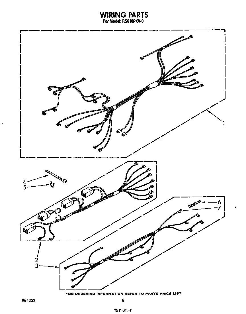 Whirlpool RS610PXV0 wiring parts diagram