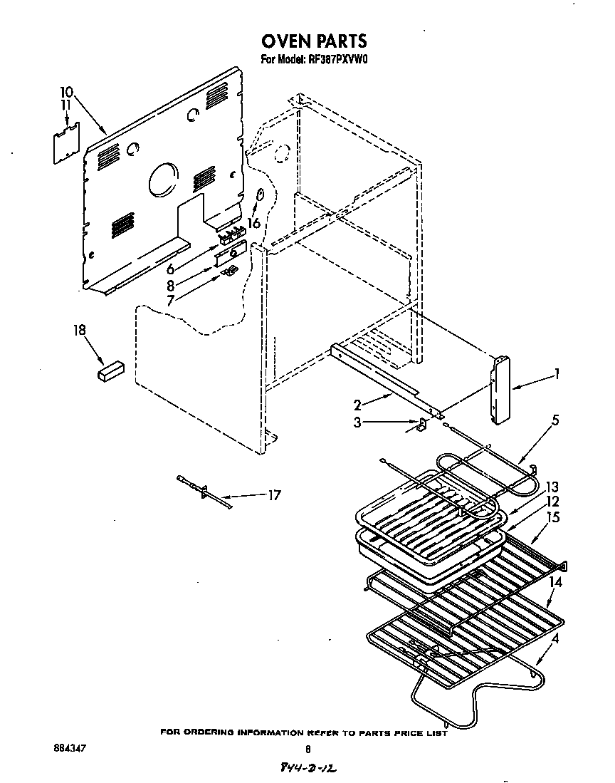 Whirlpool RF387PXVW0 oven (continued) diagram