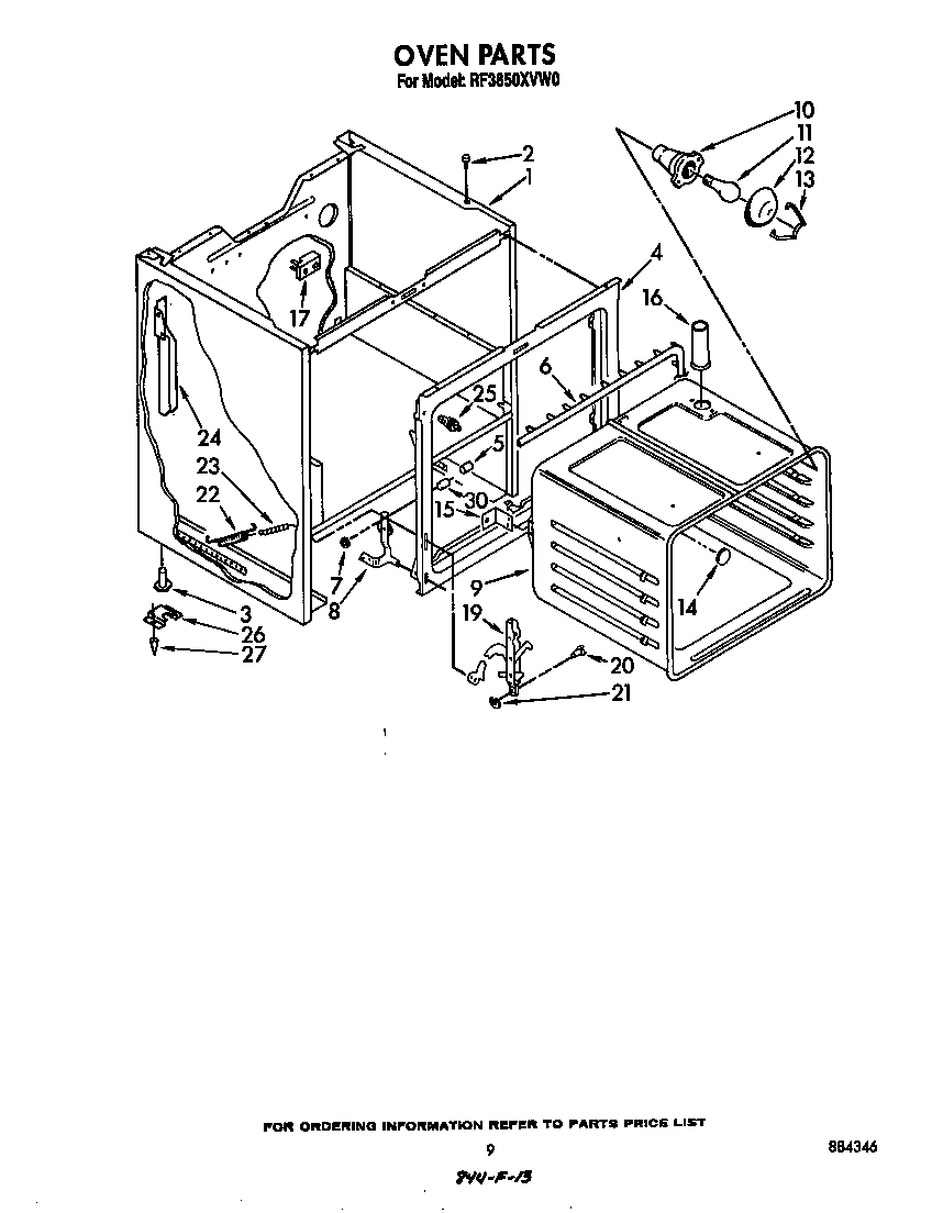 Whirlpool RF3850XVW0 oven (continued) diagram
