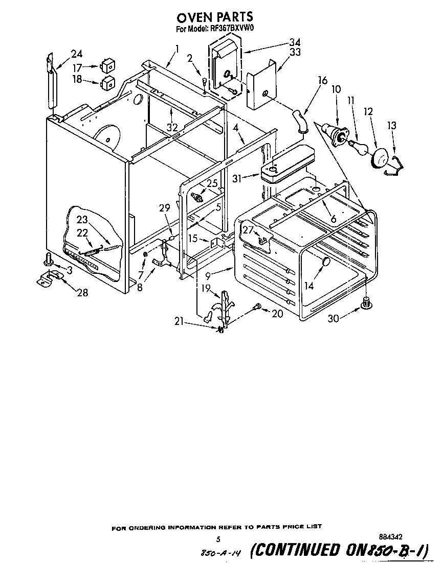 Whirlpool RF367BXVW0 oven diagram