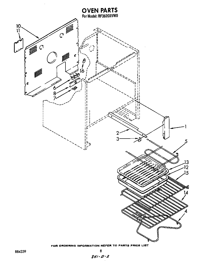 Whirlpool RF3620XVW0 oven (continued) diagram