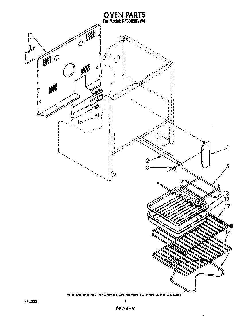 Whirlpool RF3365XVW0 oven diagram
