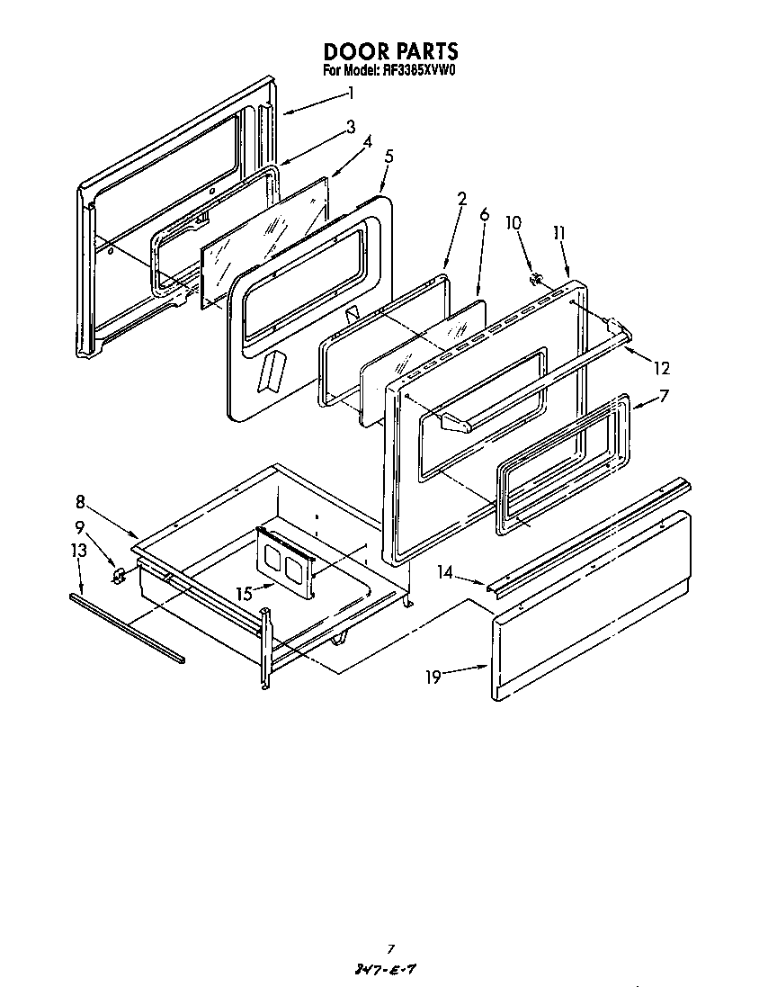 Whirlpool RF3365XVW0 door diagram