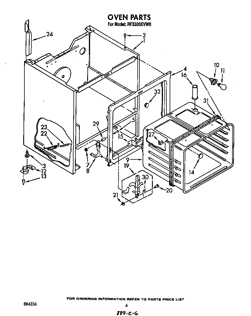 Whirlpool RF3300XVW0 oven diagram