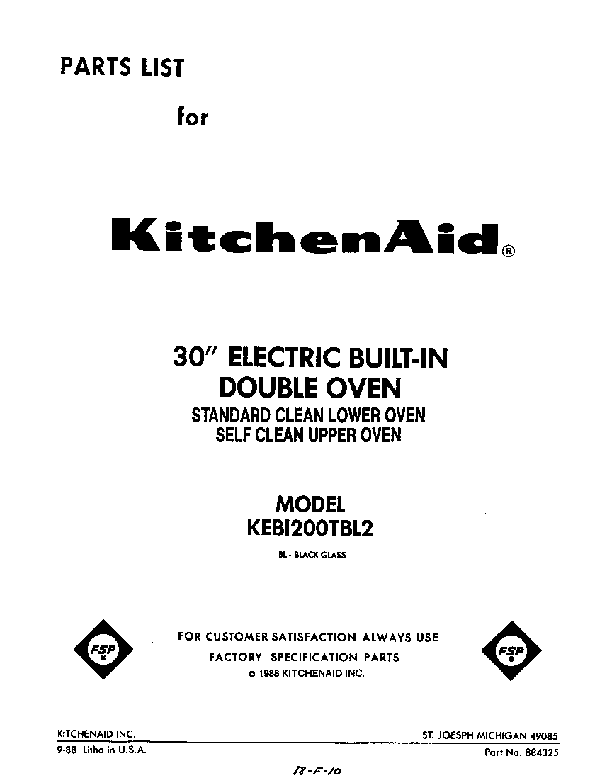 KitchenAid KEBI200TBL2 front cover diagram