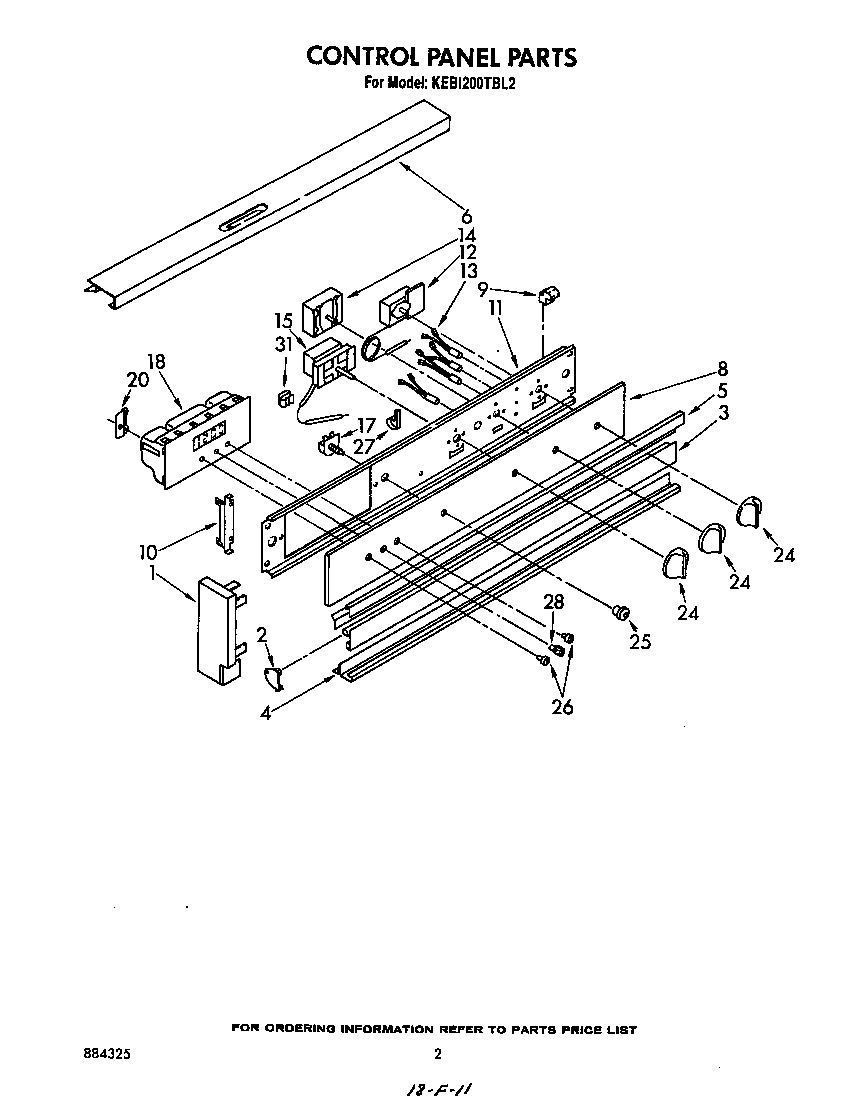 KitchenAid KEBI200TBL2 control panel diagram