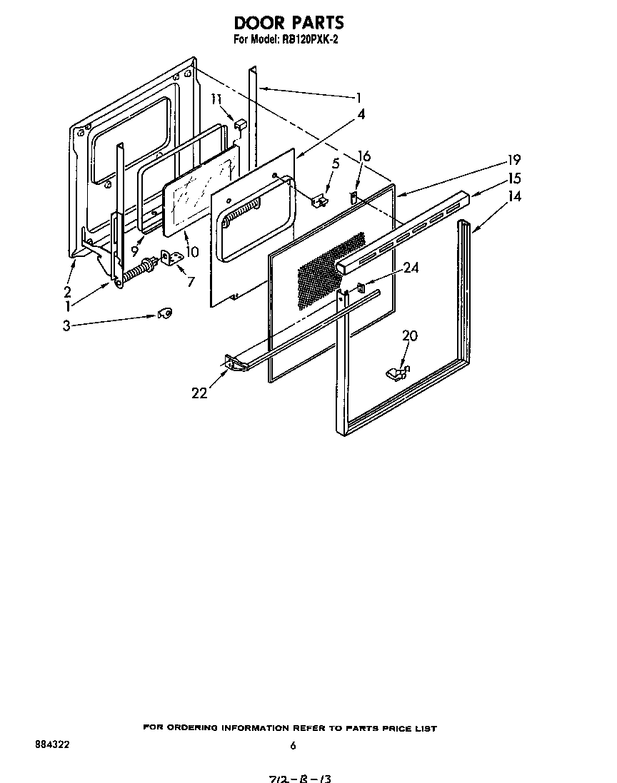 Whirlpool RB120PXK2 door diagram