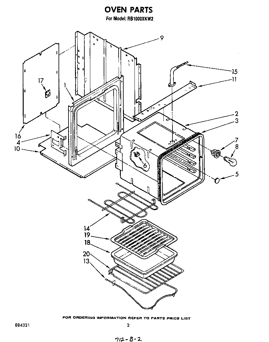 Whirlpool RB1000XKW2 oven diagram