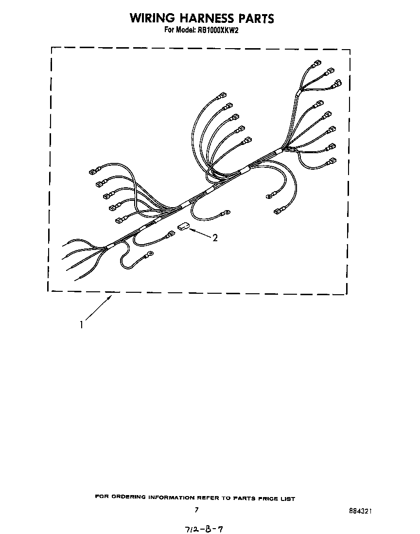 Whirlpool RB1000XKW2 wiring harness diagram