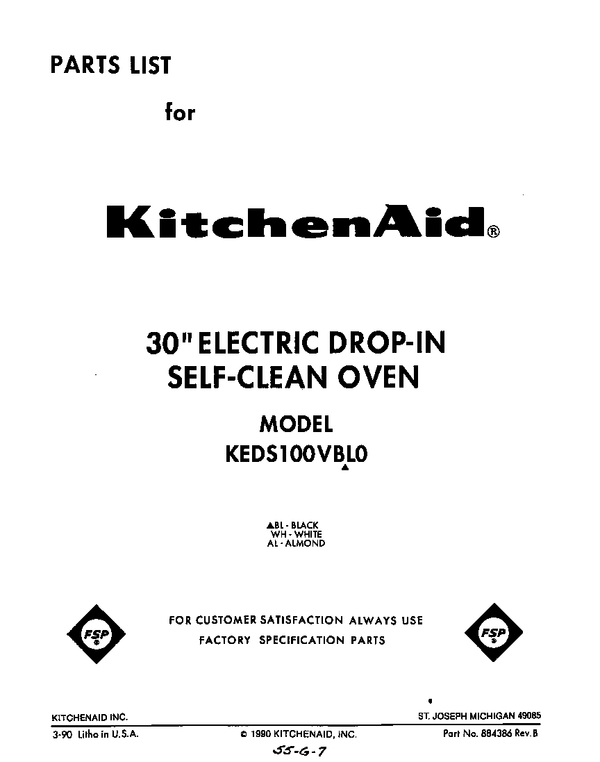 KitchenAid KEDS100VWH0 front cover diagram