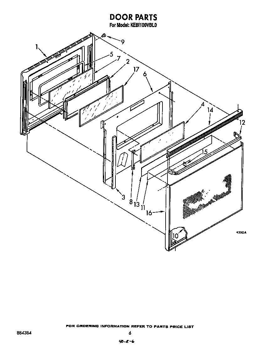 KitchenAid KEBI100VBL0 door diagram