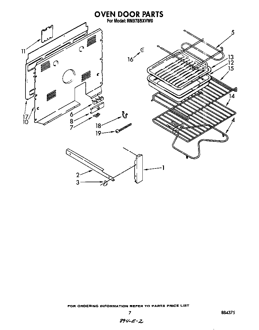 Whirlpool RM978BXVW0 oven door diagram