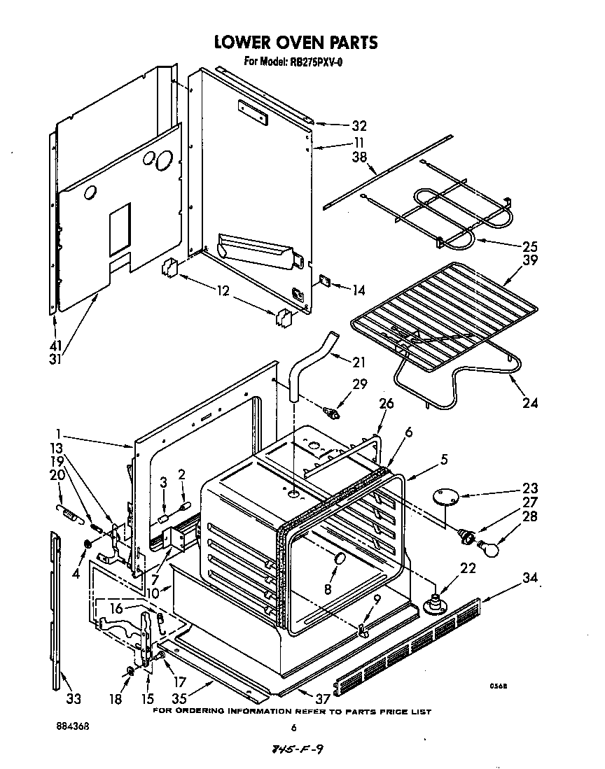 Whirlpool RB275PXV0 lower oven diagram