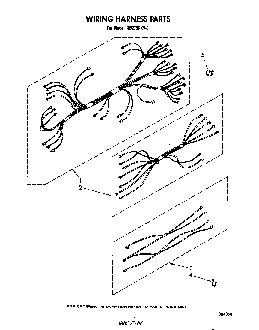 Whirlpool RB275PXV0 wiring harness diagram