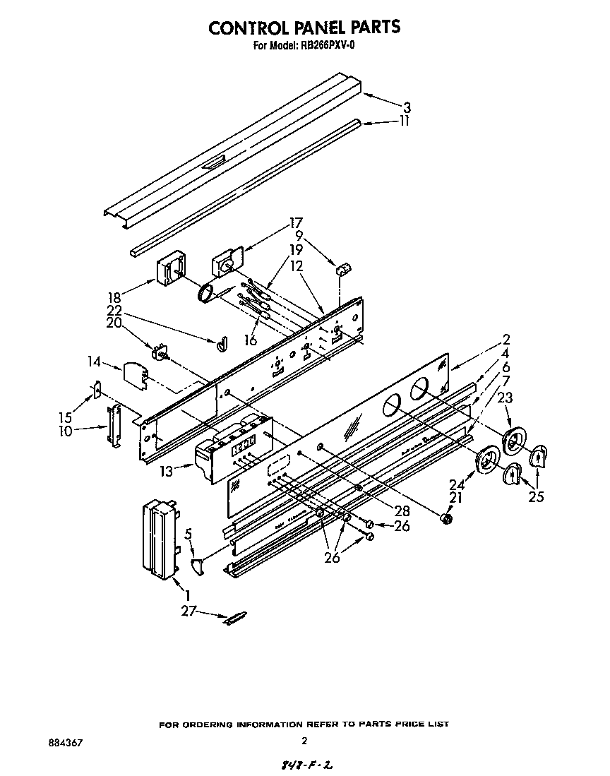 Whirlpool RB266PXV0 control panel diagram
