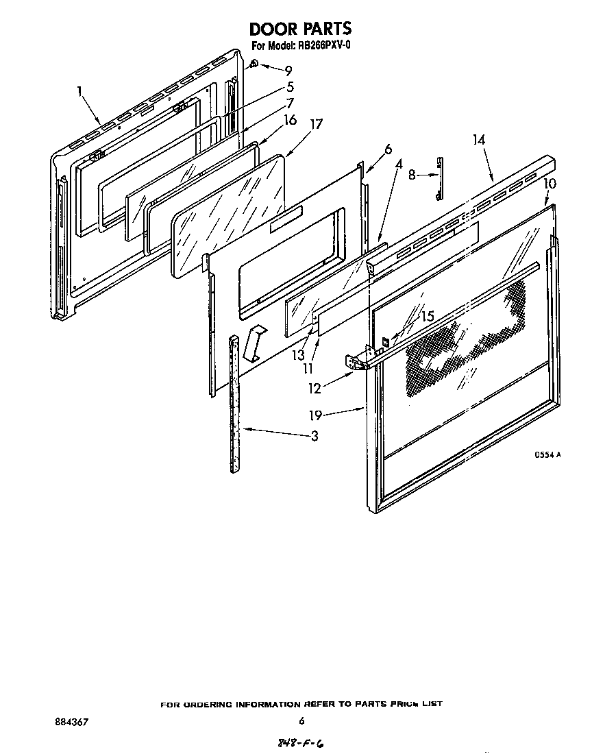 Whirlpool RB266PXV0 door diagram