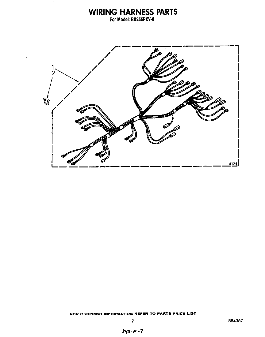 Whirlpool RB266PXV0 wiring harness diagram