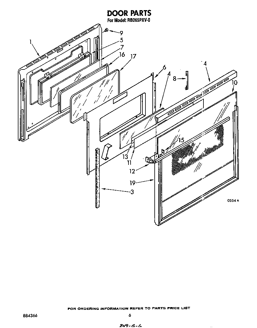 Whirlpool RB265PXV0 door diagram
