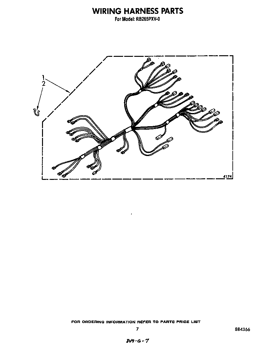 Whirlpool RB265PXV0 wiring harness diagram