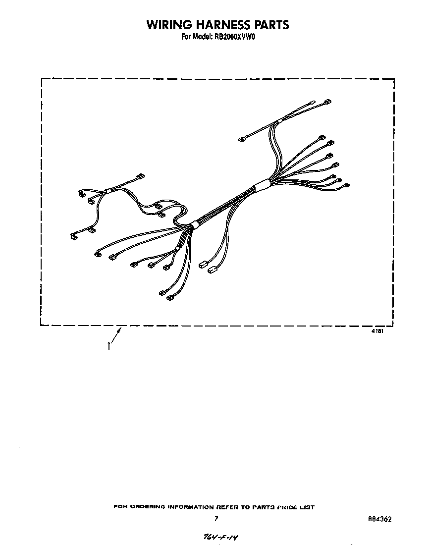 Whirlpool RB2000XVW0 wiring harness diagram