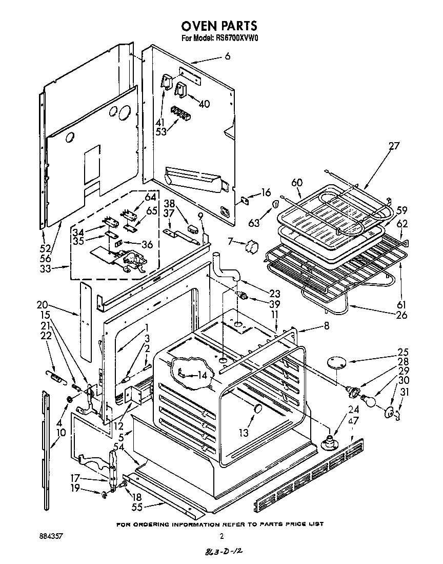 Whirlpool RS6700XVW0 oven diagram