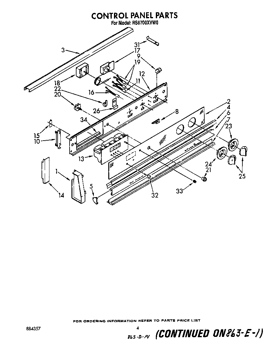 Whirlpool RS6700XVW0 control panel diagram
