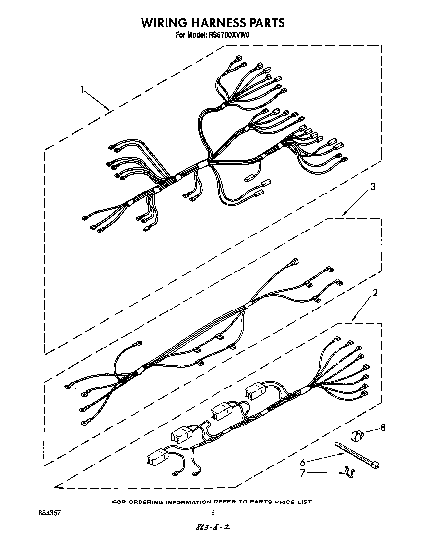 Whirlpool RS6700XVW0 wiring harness diagram