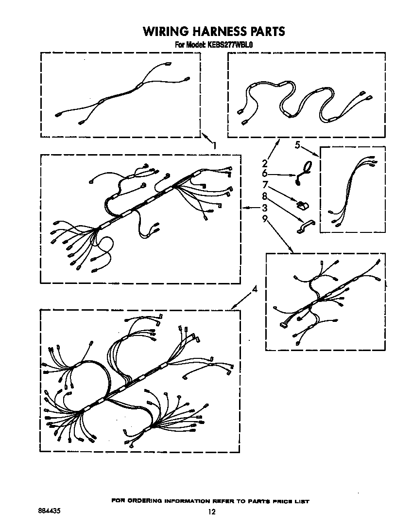 KitchenAid KEBS277WWH0 wiring harness diagram