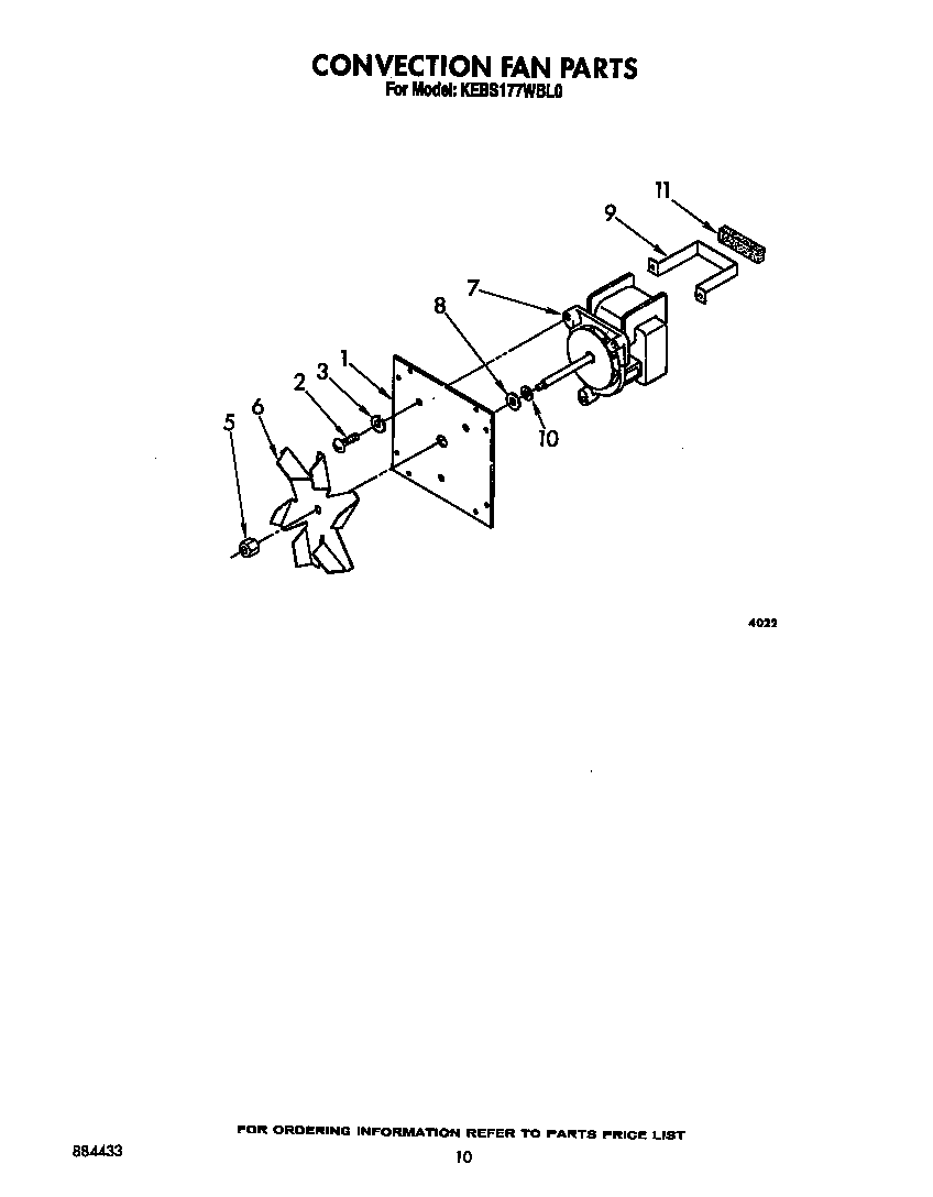 KitchenAid KEBS177WWH0 convection fan diagram