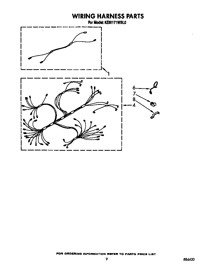 KitchenAid KEBI171WBL0 wiring harness diagram