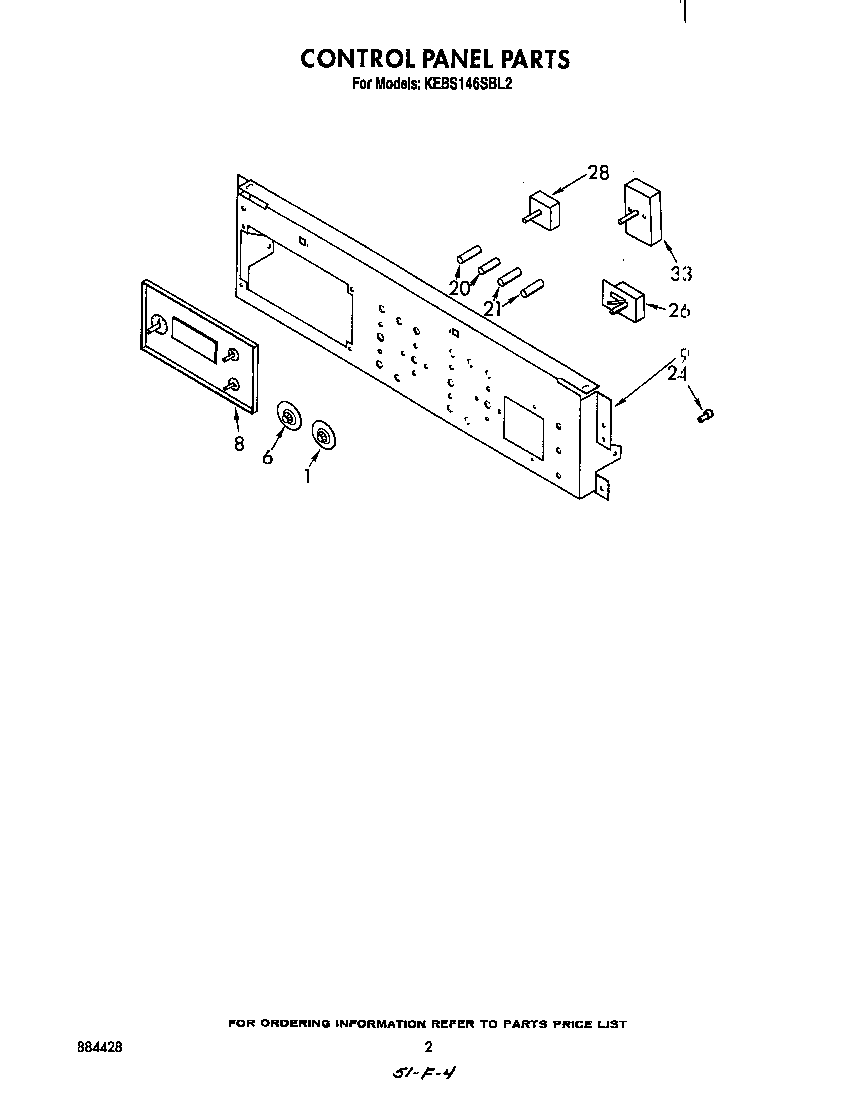 KitchenAid KEBS146SBL2 control panel diagram